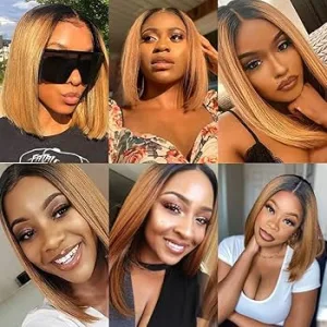 A collage of different wig styles available on Amazon