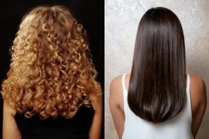 A side-by-side comparison of curly and straight lace wigs with maintenance tips