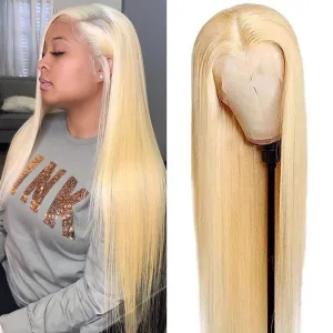 A straight lace wig displayed on a wig stand, showing its smooth texture and lace front