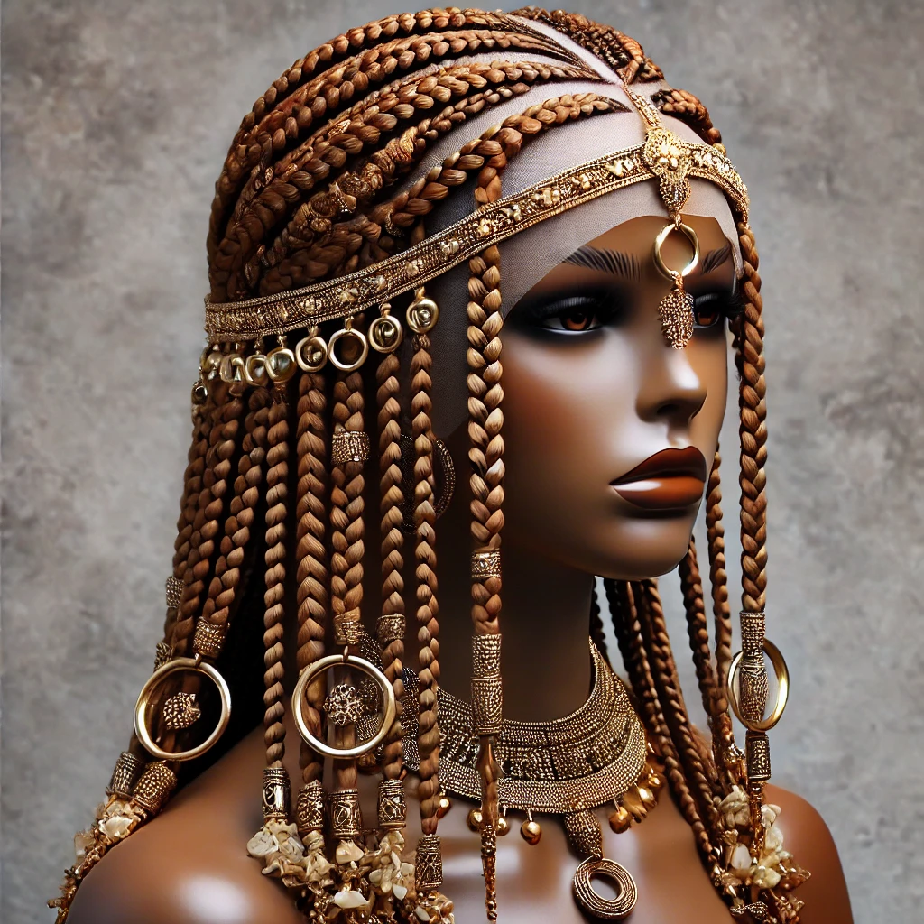 Fulani Braids with Gold Rings