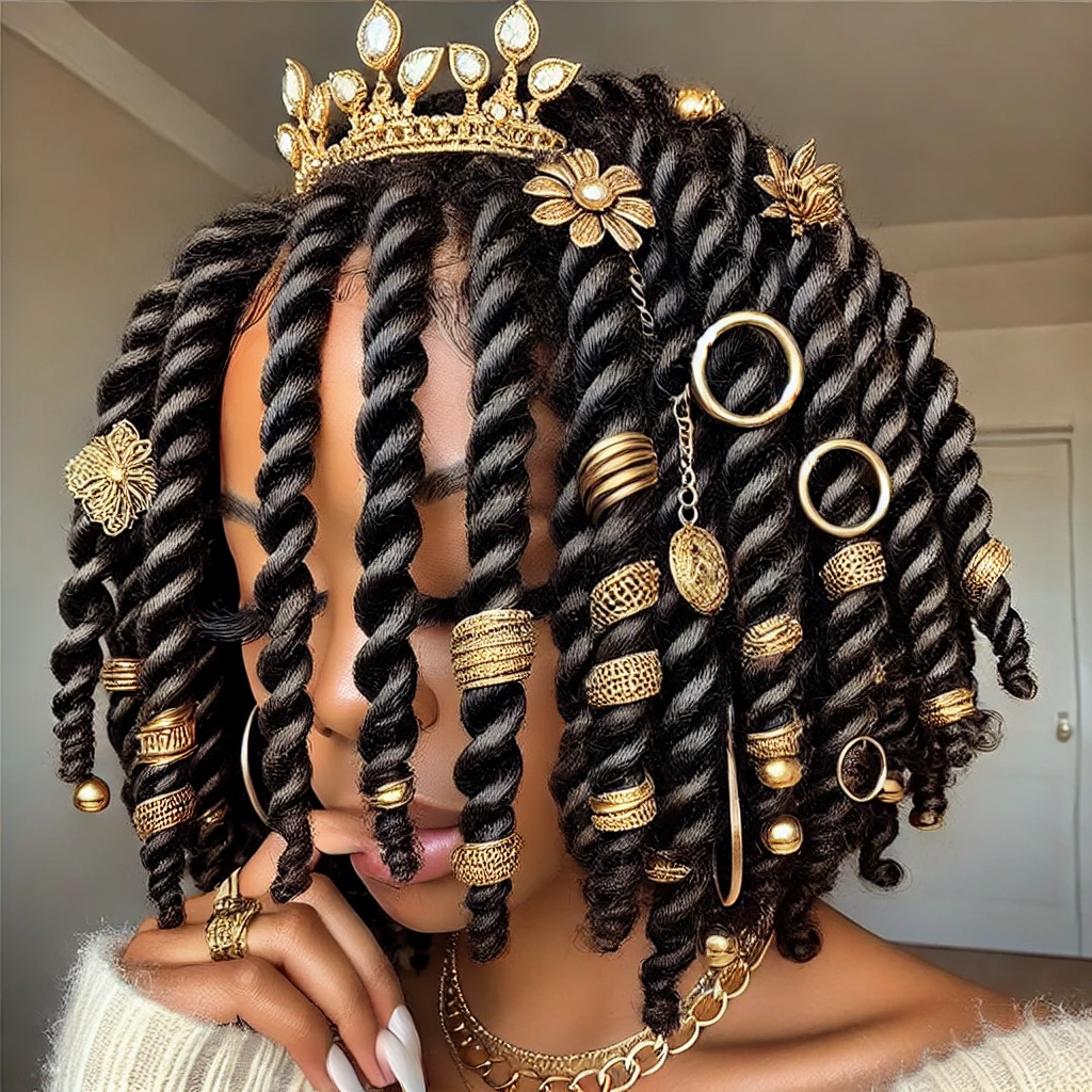 Marley Twists with Gold Accessories