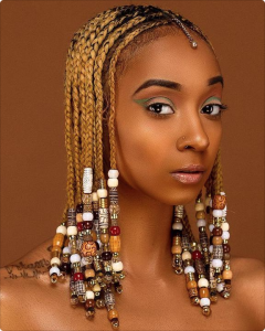 Fulani Braids with Gold Beads