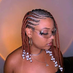 Side Lemonade Braids with Beads