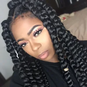 Side Lemonade Braids with Cornrows