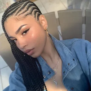 Side Lemonade Braids with Ponytail