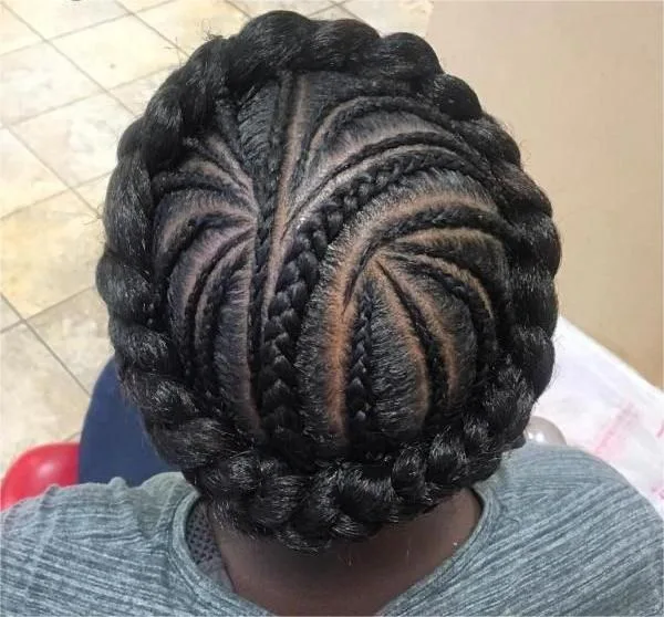 Cornrows with a Halo Braid