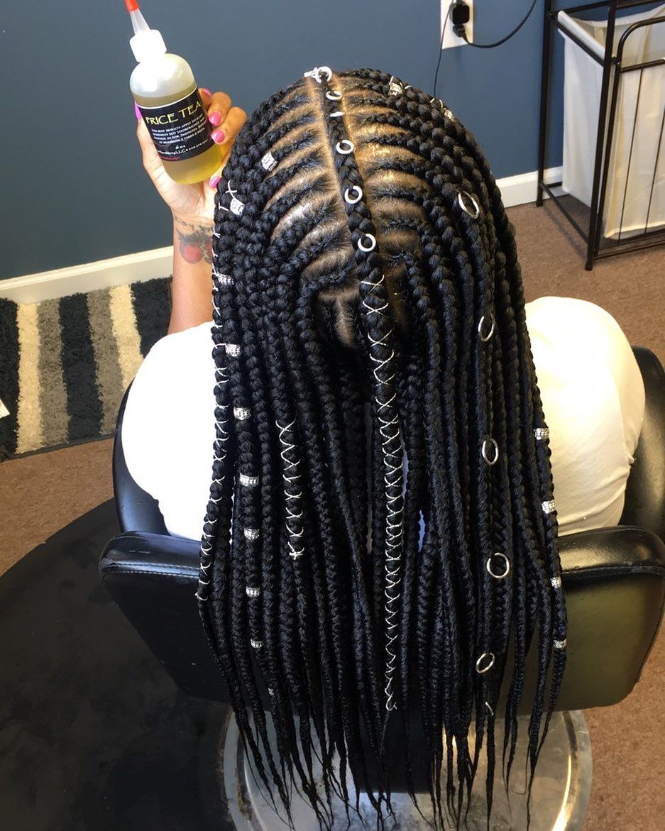 Box Braids with Accessories