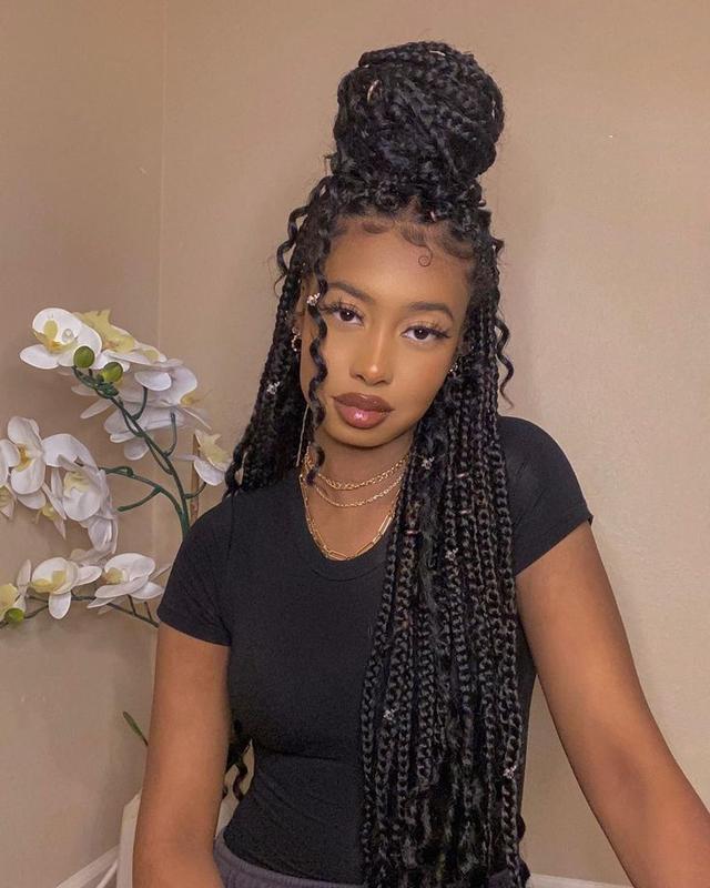 Goddess braids with flair