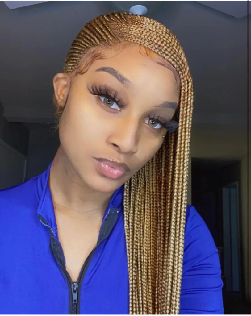 Side Lemonade Braids with Cornrows