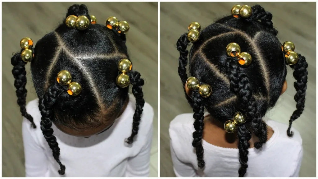 Twist Braids with Gold Beads