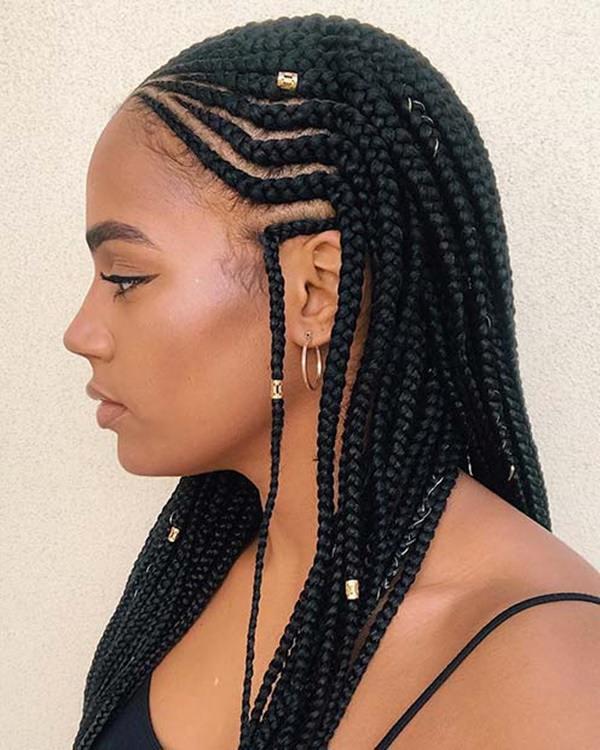 Box braids with cornrows