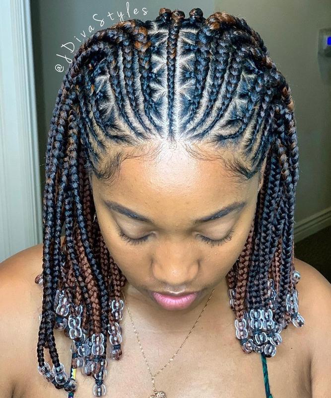 Box Braids with Beads